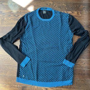 Swiss Design Strellson Men's Sweater Teal & Black Cotton/Silk -Medium